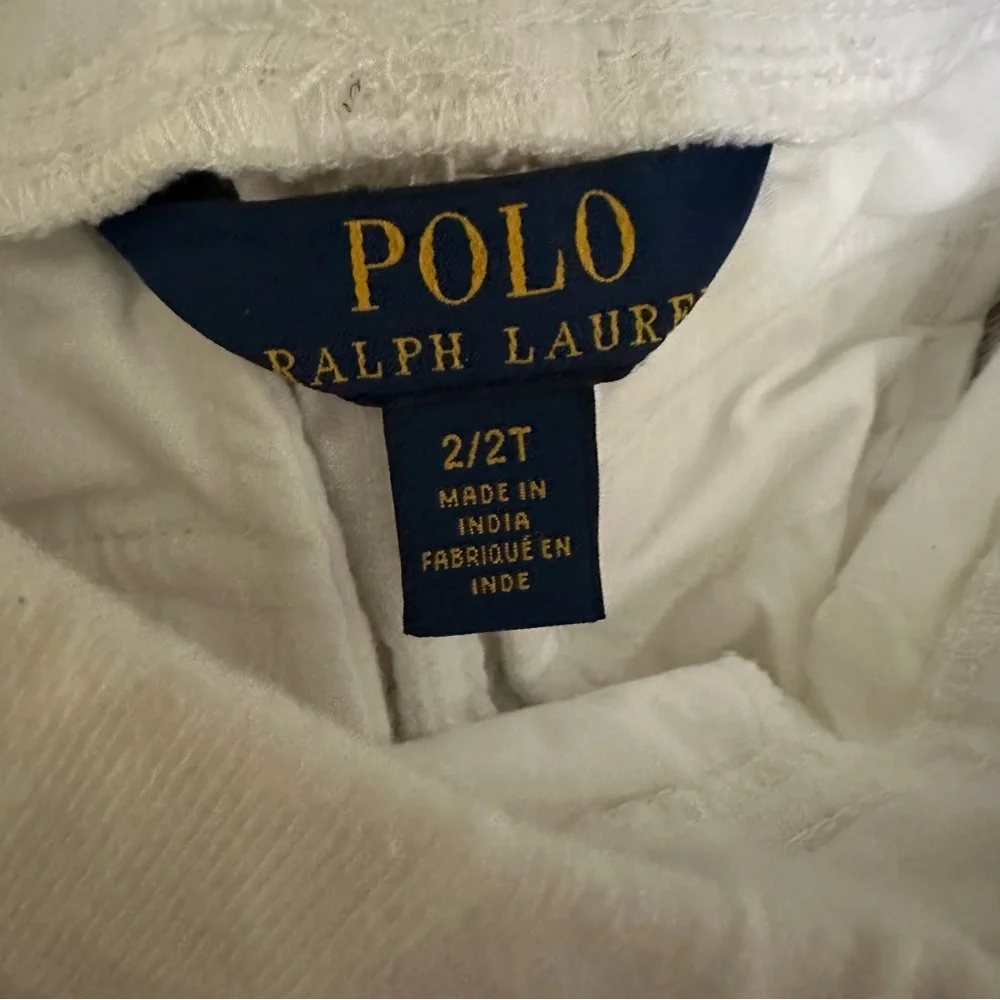 Polo Ralph Lauren Boys White Cargo Shorts | 100% Cotton | Size 2T
